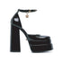 Versace Black Patent Leather Medusa Platform Sandals - Women’s