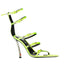 Versace Pin-Points High Heel Sandals – Neon Yellow Silk Strappy Stiletto for Women