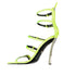 Versace Pin-Points High Heel Sandals – Neon Yellow Silk Strappy Stiletto for Women