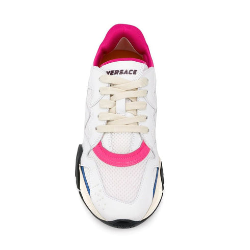 Versace Squalo Sneakers - Chunky White Mesh Leather Trainers for Women