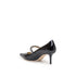 Jimmy Choo Black Patent Leather Bing Crystal Strap Heels Pumps - Women’s