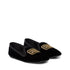 Miu Miu Black Logo Embroidered Velvet Flats Loafers – Women’s Shoes