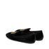 Miu Miu Black Logo Embroidered Velvet Flats Loafers – Women’s Shoes
