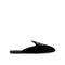 Miu Miu Logo Embroidered Slip-On Mules – Black Velvet Leather Flats for Women