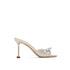 Miu Miu Crystal Bow Mules – Beige Leather & Silk – Women’s Heels