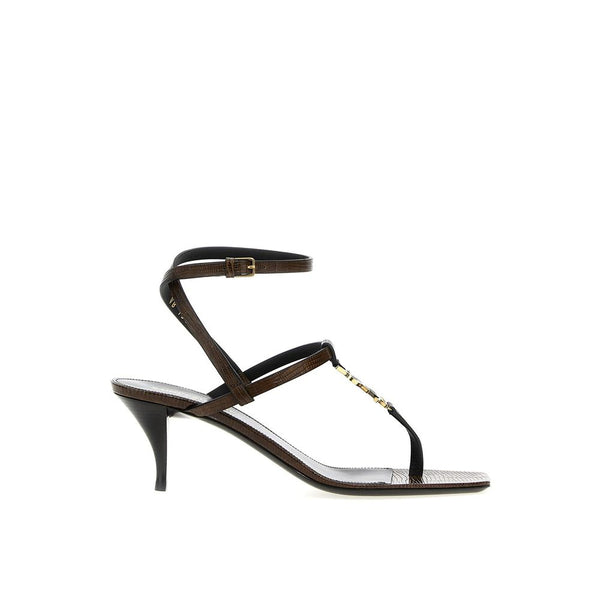 Saint Laurent Cassandra Flip-Flop Sandals in Brown Leather – Women's