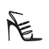 Saint Laurent Jerry Black Satin Sandals with Crystal Details – Women's