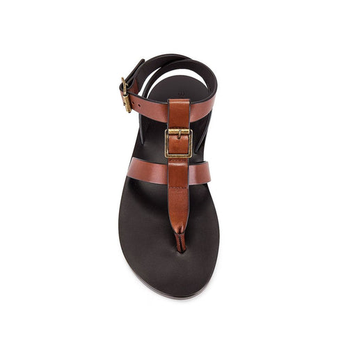 Saint Laurent Hardy Sandals – Brown Calf Leather Flip Flop Style – Women’s