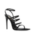 Saint Laurent Jerry Black Satin Sandals with Crystal Details – Women's