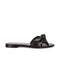 Saint Laurent Black Leather Flat Slides Sandals for Women