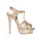 Saint Laurent Tribute Sandals Beige Calf Leather Platform High Heel Shoes for Women