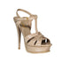 Saint Laurent Tribute Sandals Beige Calf Leather Platform High Heel Shoes for Women