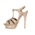 Saint Laurent Tribute Sandals Beige Calf Leather Platform High Heel Shoes for Women