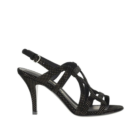 Salvatore Ferragamo Gal Sandals – Black Suede Heeled Strappy Evening Heels – Women’s
