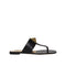 Valentino Garavani One Stud Thong Sandals – Black Leather Flat Slides for Women
