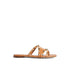 Valentino Garavani Rockstud Flat Sandals – Brown Camel Leather Studded Slides for Women