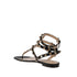 Valentino Garavani Rockstud Flip-Flop Sandals – Black Leather Flat Sandals for Women with Gold Studs