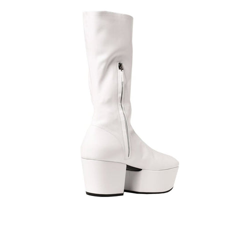 Prada Platform Pull-On Boots in White Polyurethane – Women's
