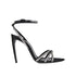 Saint Laurent Ava Black Rhinestone Silk Stiletto Sandals for Women – Designer Evening High Heels
