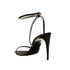 Saint Laurent Ava Black Rhinestone Silk Stiletto Sandals for Women – Designer Evening High Heels