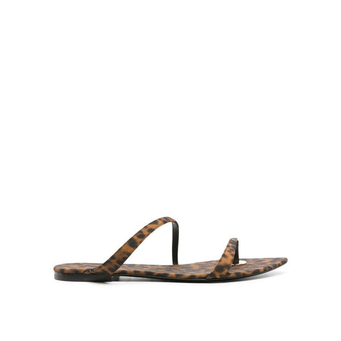 Saint Laurent Tanger Flat Sandals – Women's Leopard Print Fabric Thong Slides