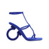 Salvatore Ferragamo Elina Blue Sculpted Heel Leather Sandals – 10.5 cm