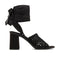 Miu Miu Black Macramé Lace-Up Block Heel Sandals for Women