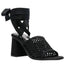 Miu Miu Black Macramé Lace-Up Block Heel Sandals for Women
