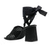Miu Miu Black Macramé Lace-Up Block Heel Sandals for Women