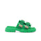 Bottega Veneta Women’s Flash Green Nylon Slides – Chunky Sole Sandals