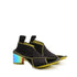 Bottega Veneta Black Yellow Flex Logo Heel Sandals for Women
