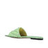 Bottega Veneta Metallic Green Padded Leather Flat Sandals - Women’s