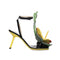 Loewe Petal Monstera Sandals Black Yellow Leather Women’s Heels