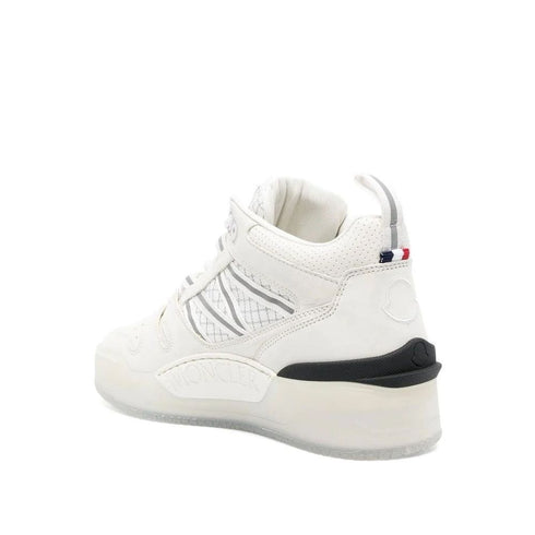 Moncler Pivot Sneakers White Leather Low-Top Lace-Up Shoes for Women