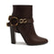 Dolce & Gabbana Brown Leather Ankle Boots with DG Logo – Women’s