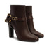 Dolce & Gabbana Brown Leather Ankle Boots with DG Logo – Women’s