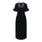 Fendi Fur Trim Velvet Midi Dress