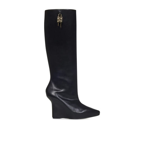 Givenchy G-Lock Boots Black Calf Leather Women’s Wedge