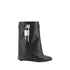 Givenchy Shark Lock Ankle Boots Black Calf Leather Women’s Wedge Boots