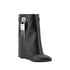 Givenchy Shark Lock Ankle Boots Black Calf Leather Women’s Wedge Boots