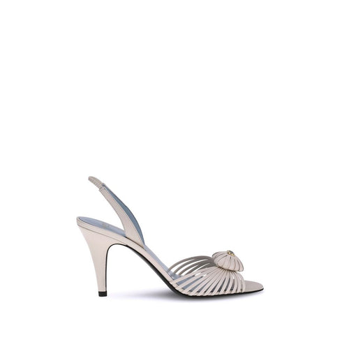 Valentino Garavani Royal Sandals White Leather Slingback Heels Women