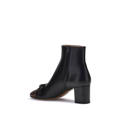 Valentino Garavani Valet Du Roi Bootie Black Brown Leather Women’s Ankle Boot