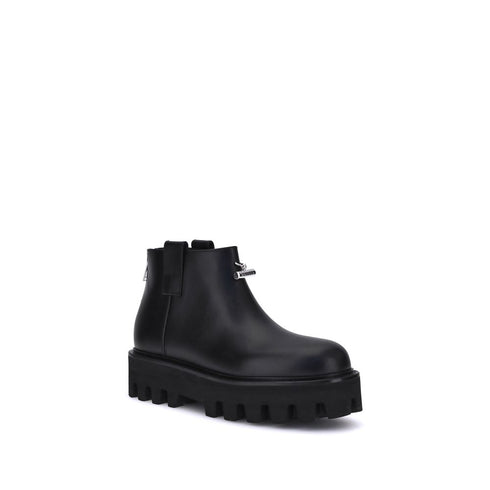 Alexander McQueen Black Leather Platform Ankle Boots Women’s Designer Chunky Sole