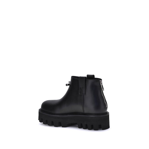 Alexander McQueen Black Leather Platform Ankle Boots Women’s Designer Chunky Sole