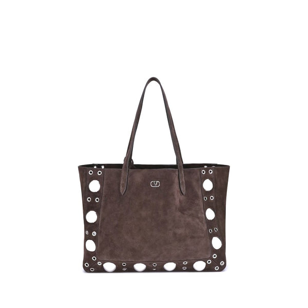 Valentino Garavani Nellcôte Dark Brown Suede Tote Bag for Women