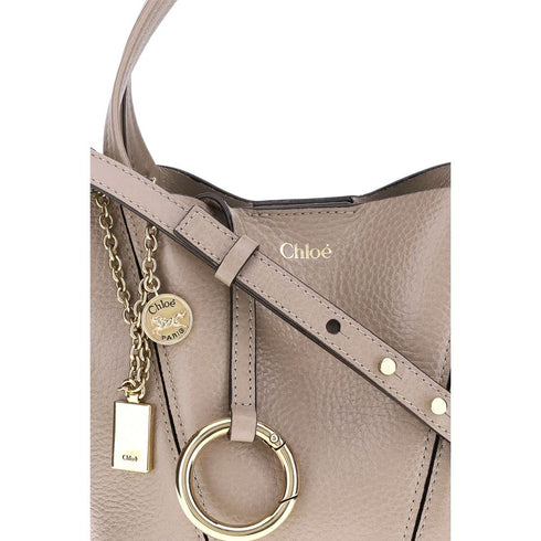 Chloé Spin Shoulder Bag in Beige Calf Leather for Women