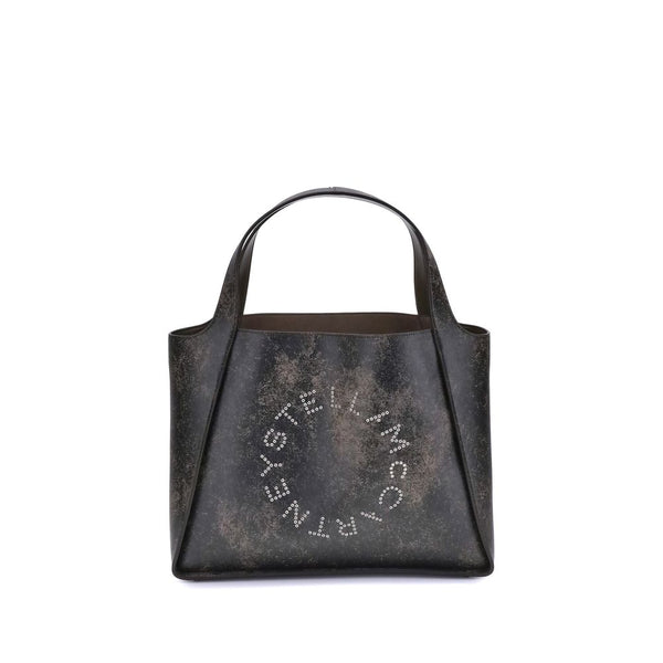 Stella McCartney Aged Effect Tote Bag Black Calf Leather for Women