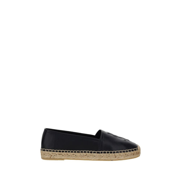 Saint Laurent Women's Lambskin Espadrilles – Black Slip-On with Rope Sole