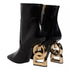 Dolce & Gabbana Jackie Mid Calf Boots Black Leather Women's Shoes