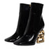 Dolce & Gabbana Jackie Mid Calf Boots Black Leather Women's Shoes